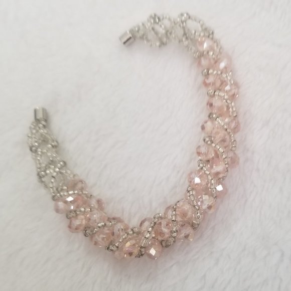 Pink Crystal Magnetic Bracelet - Picture 2 of 4